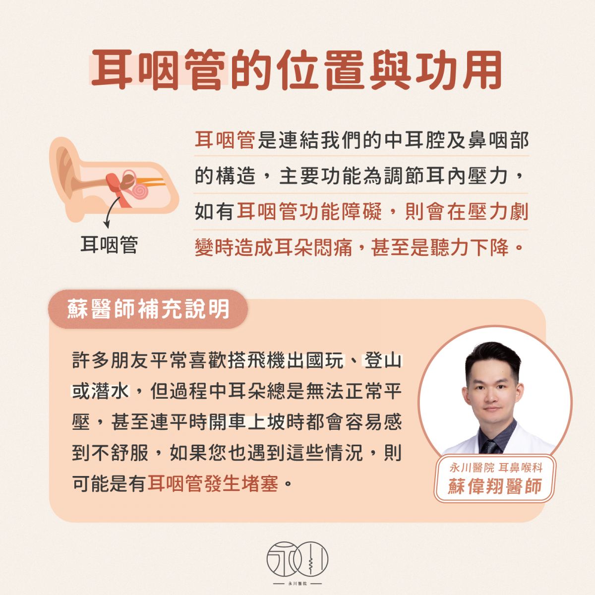 耳咽管的位置與功用